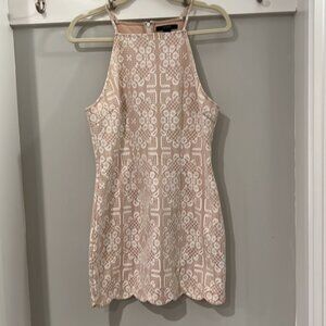 Nude and Lace Bodycon Dress